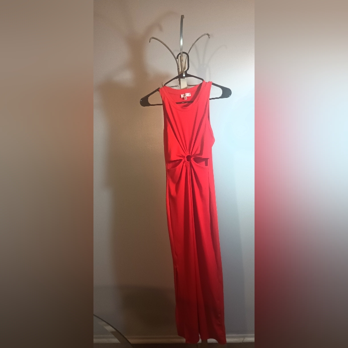 Elegant Red Sleeveless Dress Previously Owned